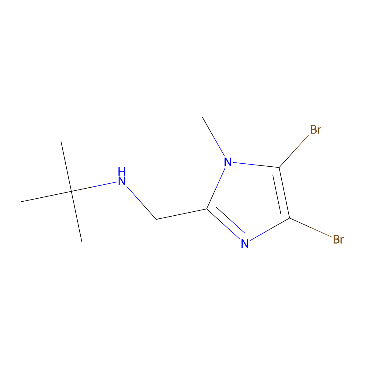 tert-Butyl[(4,5-dibromo-1-methyl-1H-imidazol-2-yl)methyl]amine molecular structure, CAS 2090743-69-2
