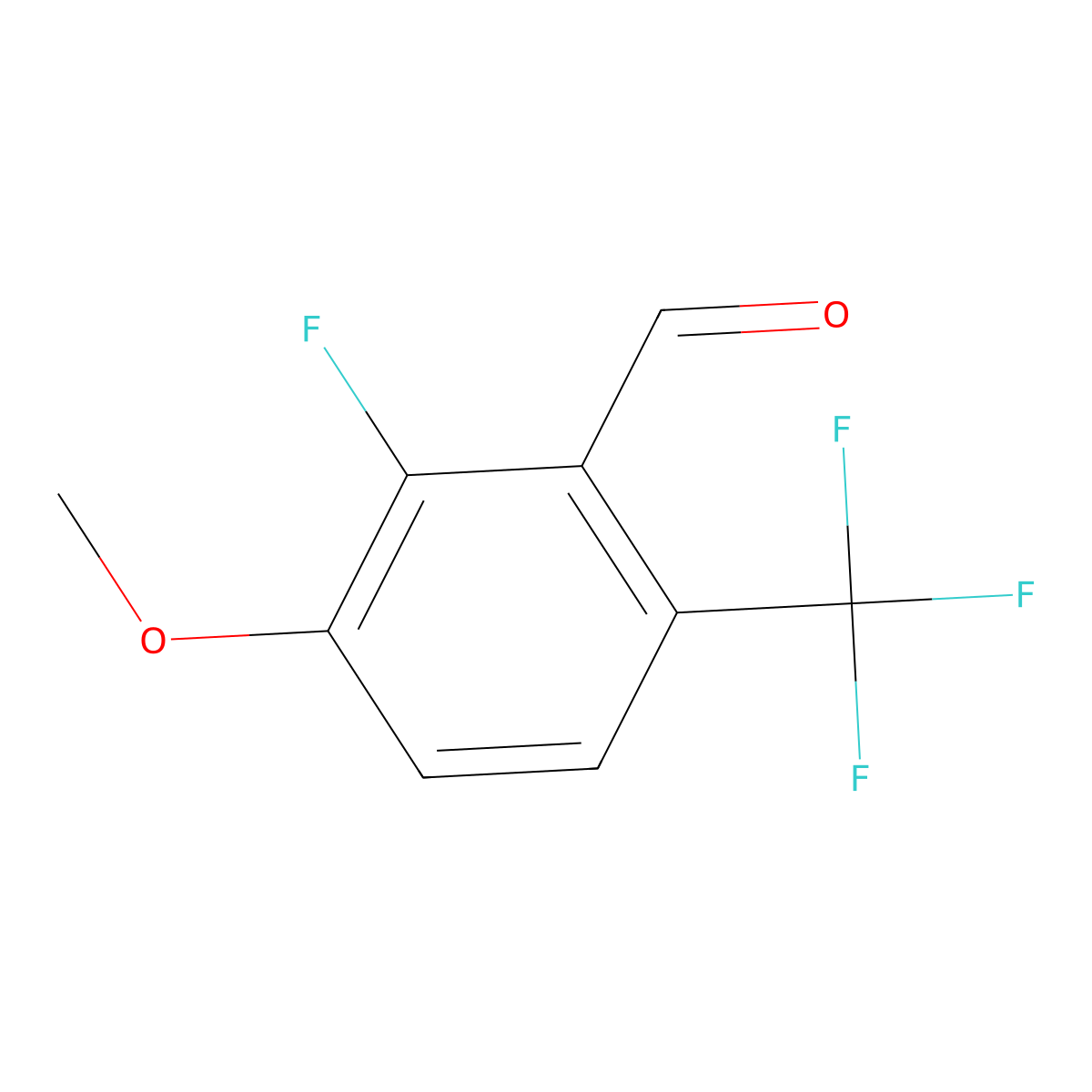 2-Fluoro-3-methoxy-6-(trifluoromethyl)benzaldehyde molecular structure, CAS 2090745-10-9