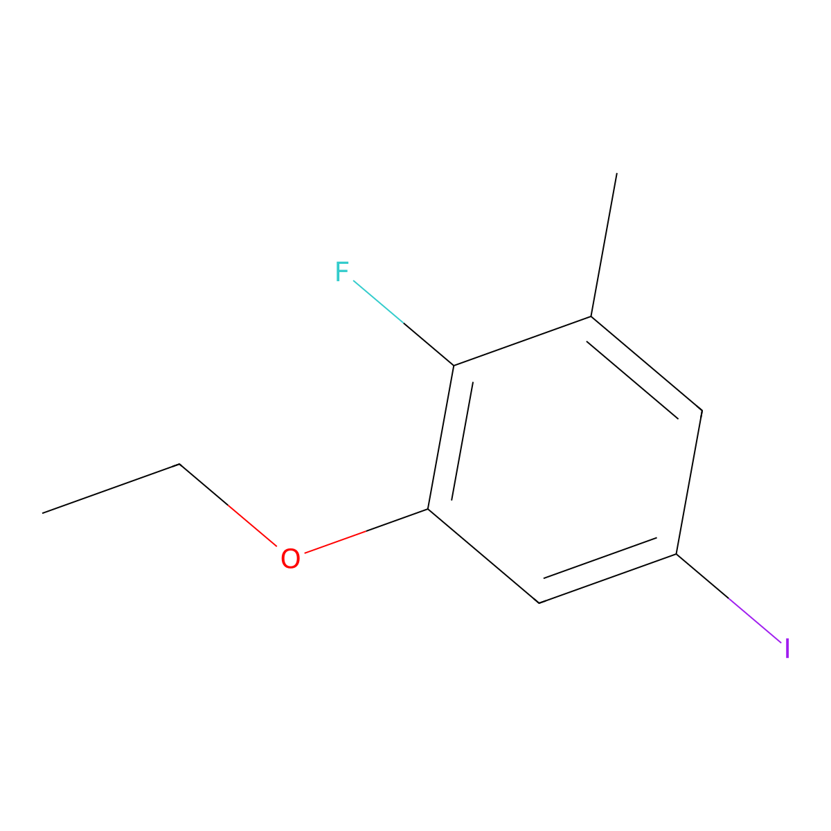 1-Ethoxy-2-fluoro-5-iodo-3-methylbenzene molecular structure, CAS 2090745-81-4