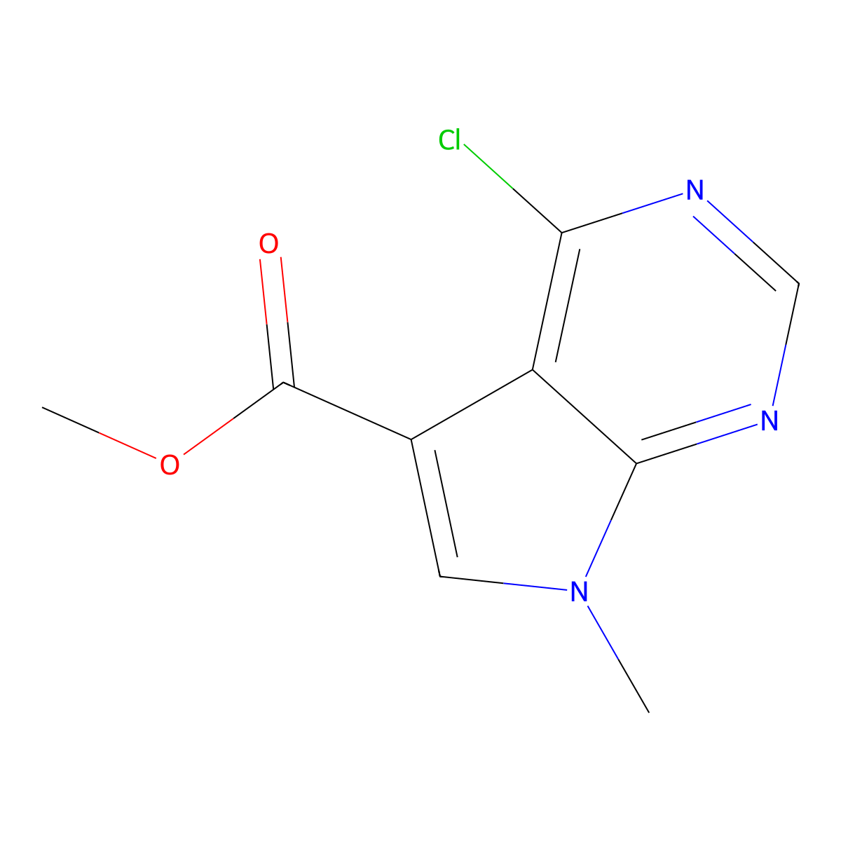 Methyl 4-chloro-7-methyl-7H-pyrrolo[2,3-D]pyrimidine-5-carboxylate molecular structure, CAS 2090753-08-3