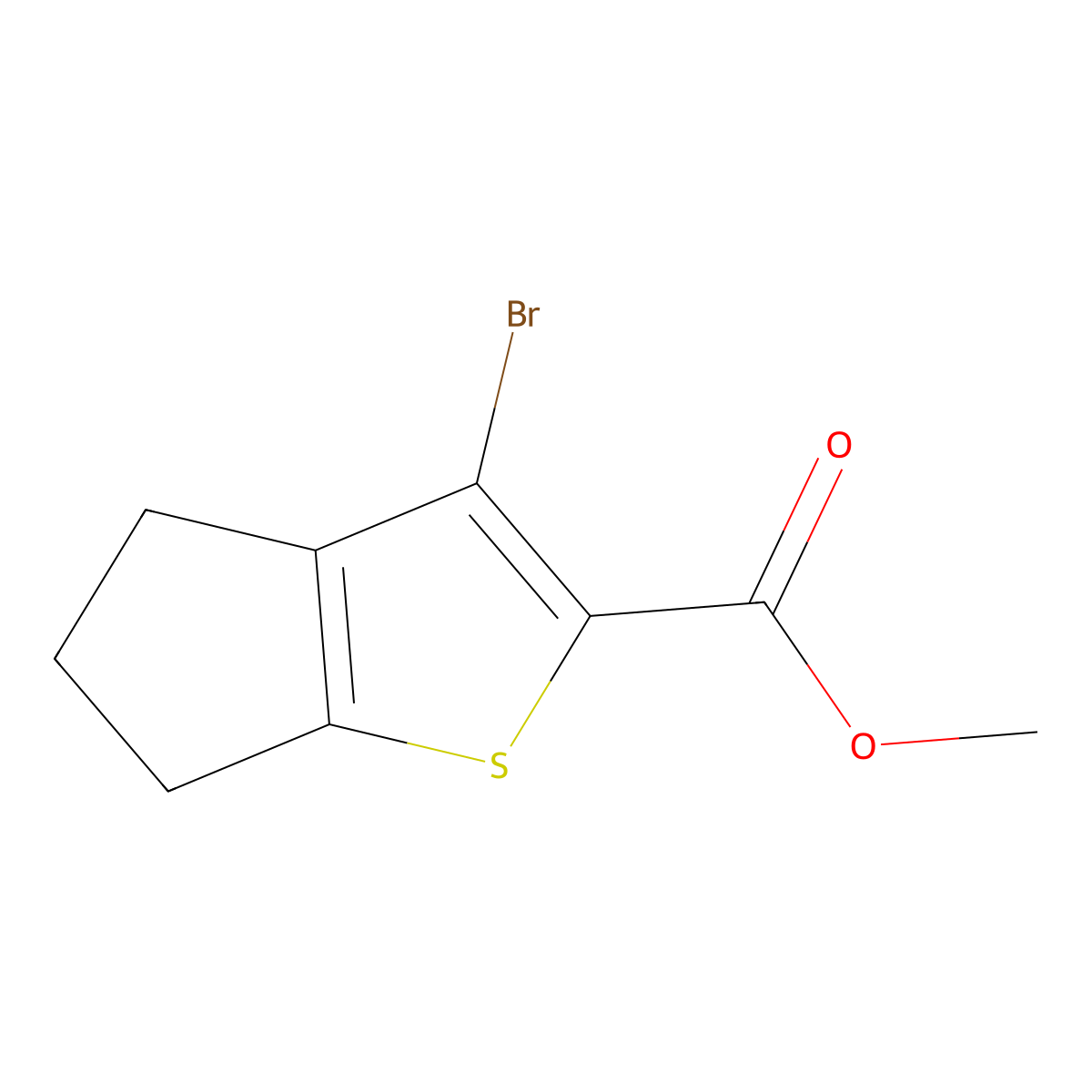 Methyl 3-bromo-4H,5H,6H-cyclopenta[b]thiophene-2-carboxylate molecular structure, CAS 2090753-09-4