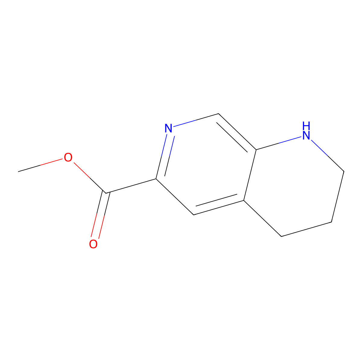 Methyl 1,2,3,4-tetrahydro-1,7-naphthyridine-6-carboxylate molecular structure, CAS 2090755-79-4