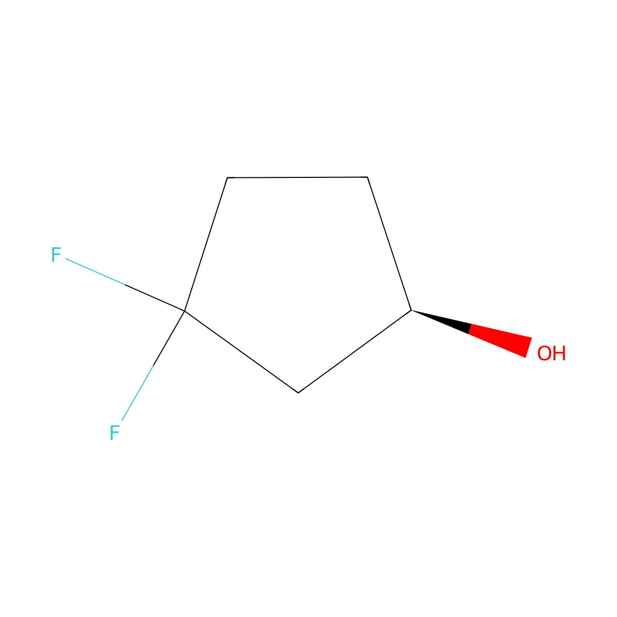 (1R)-3,3-Difluorocyclopentan-1-ol molecular structure, CAS 2090758-49-7