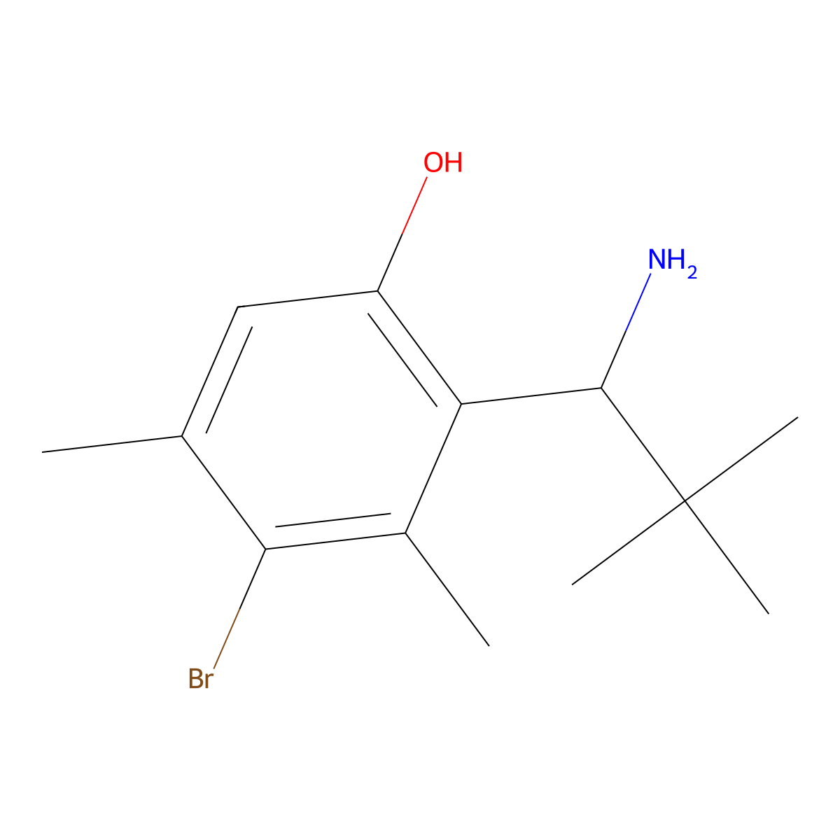 2-(1-Amino-2,2-dimethylpropyl)-4-bromo-3,5-dimethylphenol molecular structure, CAS 2090764-93-3