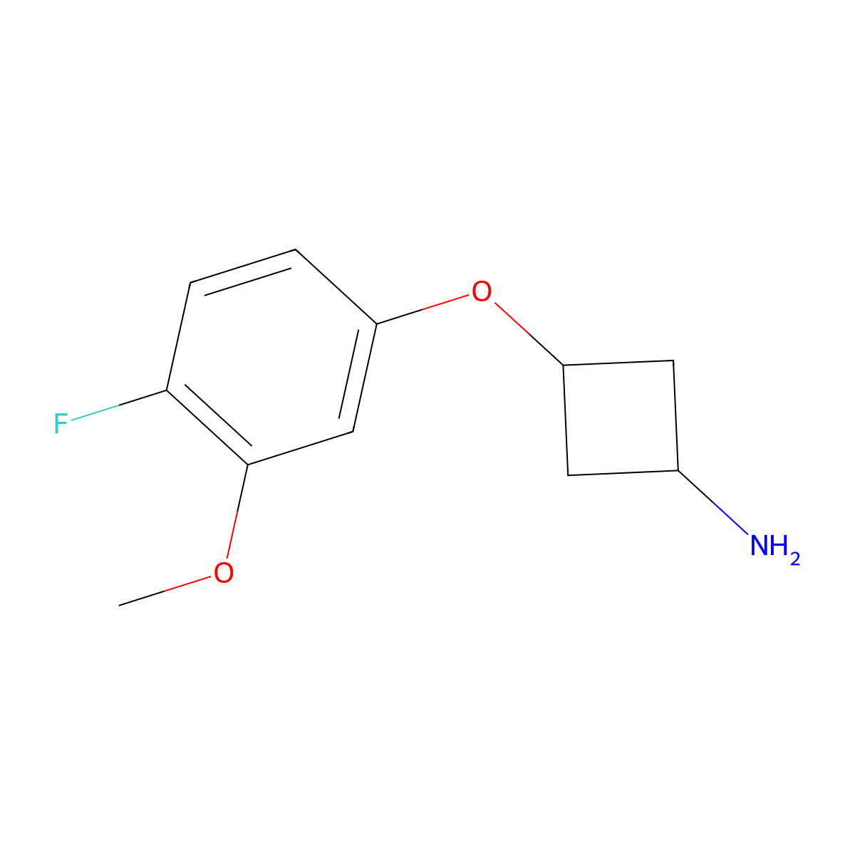 3-(4-Fluoro-3-methoxyphenoxy)cyclobutan-1-amine molecular structure, CAS 2090768-84-4