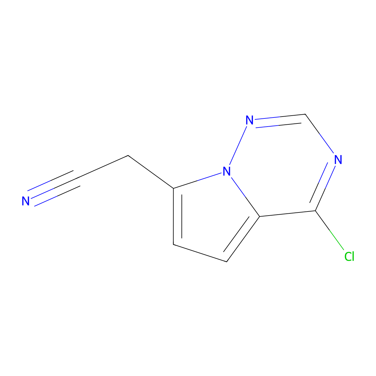 2-(4-Chloropyrrolo[2,1-f][1,2,4]triazin-7-yl)acetonitrile molecular structure, CAS 2090769-52-9
