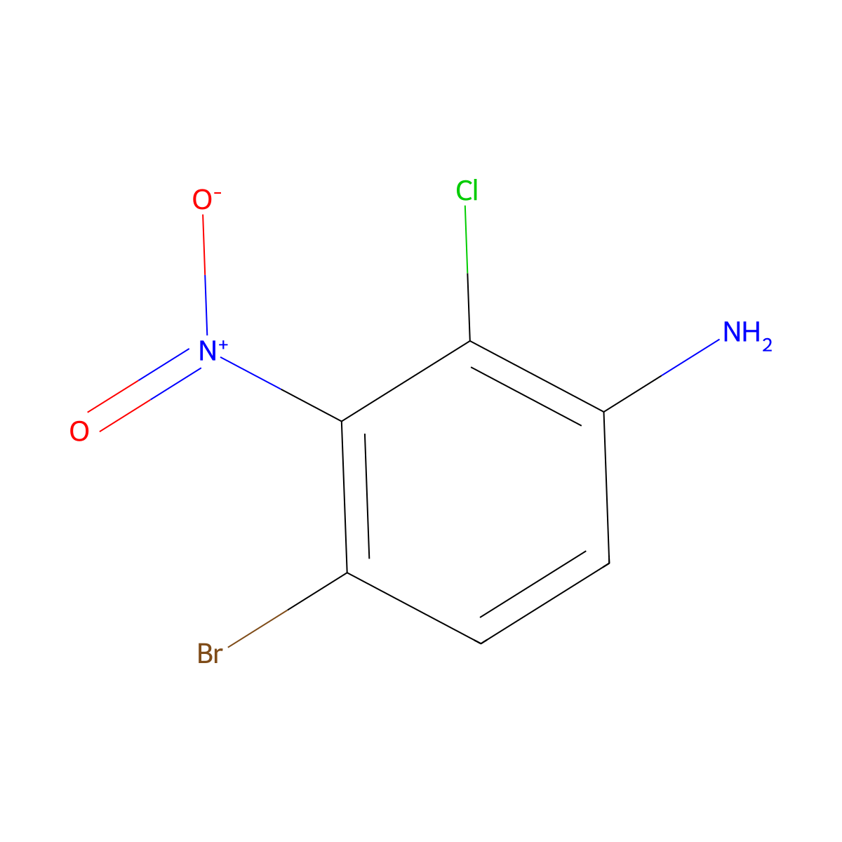 4-Bromo-2-chloro-3-nitroaniline molecular structure, CAS 2090772-85-1