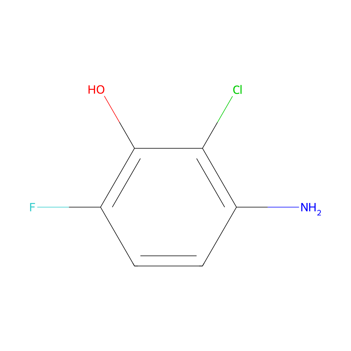 3-Amino-2-chloro-6-fluorophenol molecular structure, CAS 2090777-63-0