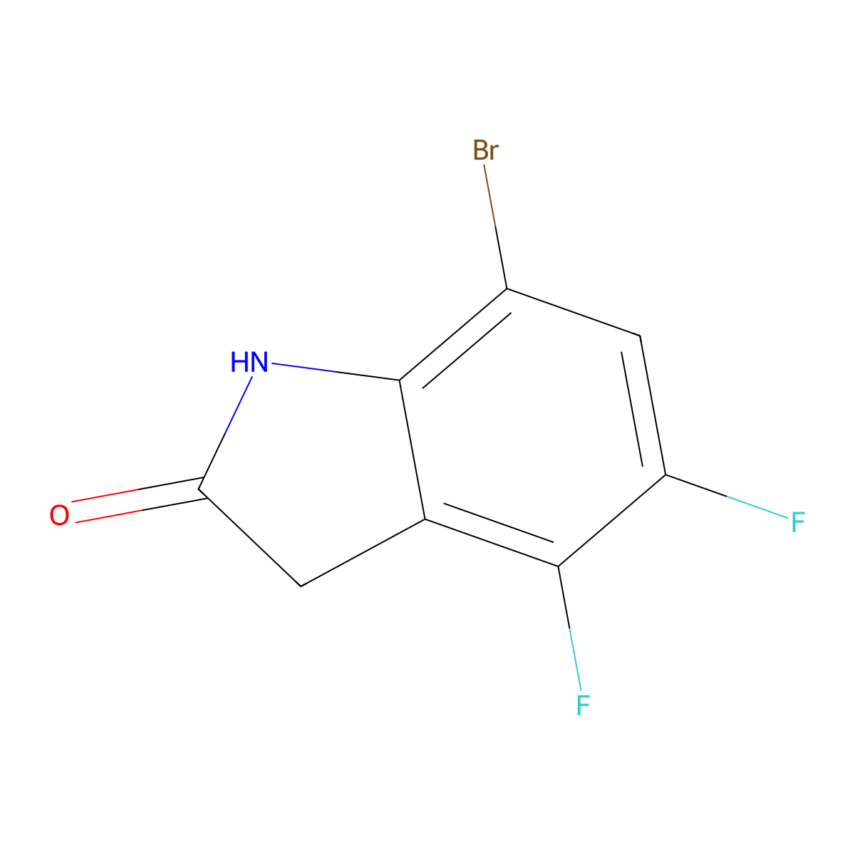 7-Bromo-4,5-difluoro-1,3-dihydroindol-2-one molecular structure, CAS 2090777-89-0