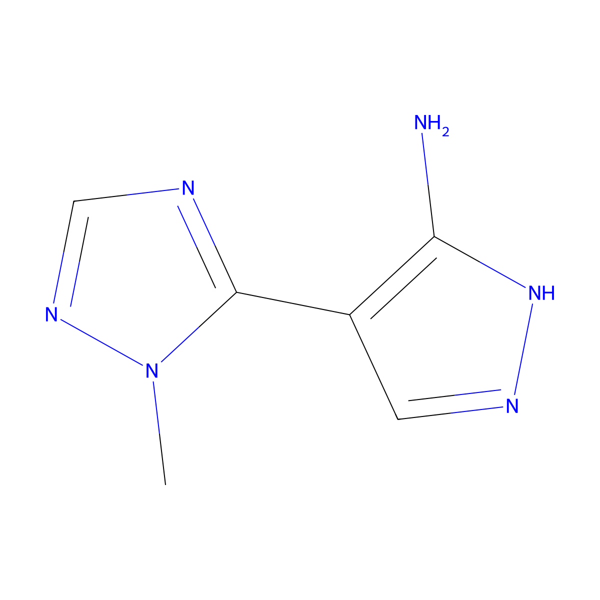 4-(1-Methyl-1h-1,2,4-triazol-5-yl)-1h-pyrazol-5-amine molecular structure, CAS 2090779-76-1