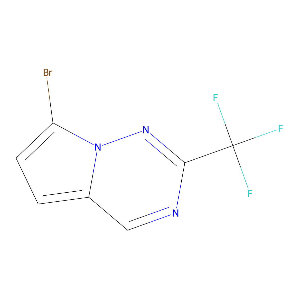 7-Bromo-2-(trifluoromethyl)pyrrolo[2,1-f][1,2,4]triazine molecular structure, CAS 2090779-97-6
