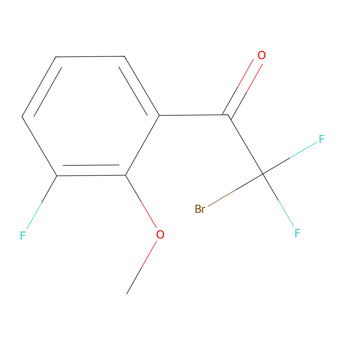 2-Bromo-2,2-difluoro-1-(3-fluoro-2-methoxyphenyl)ethanone molecular structure, CAS 2090791-03-8