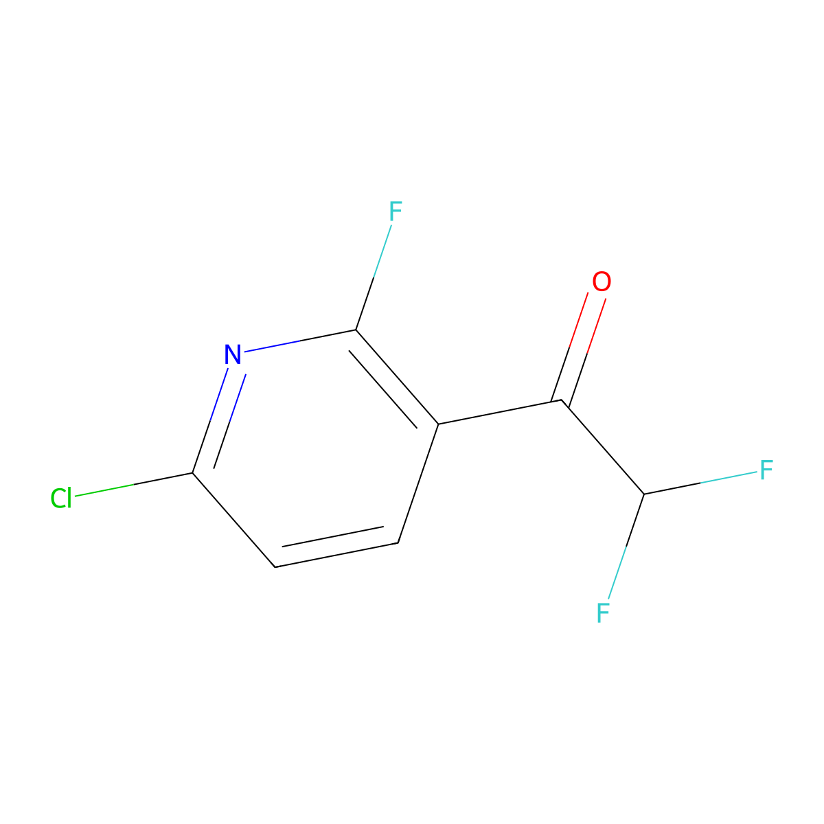 1-(6-Chloro-2-fluoropyridin-3-yl)-2,2-difluoroethanone molecular structure, CAS 2090791-60-7