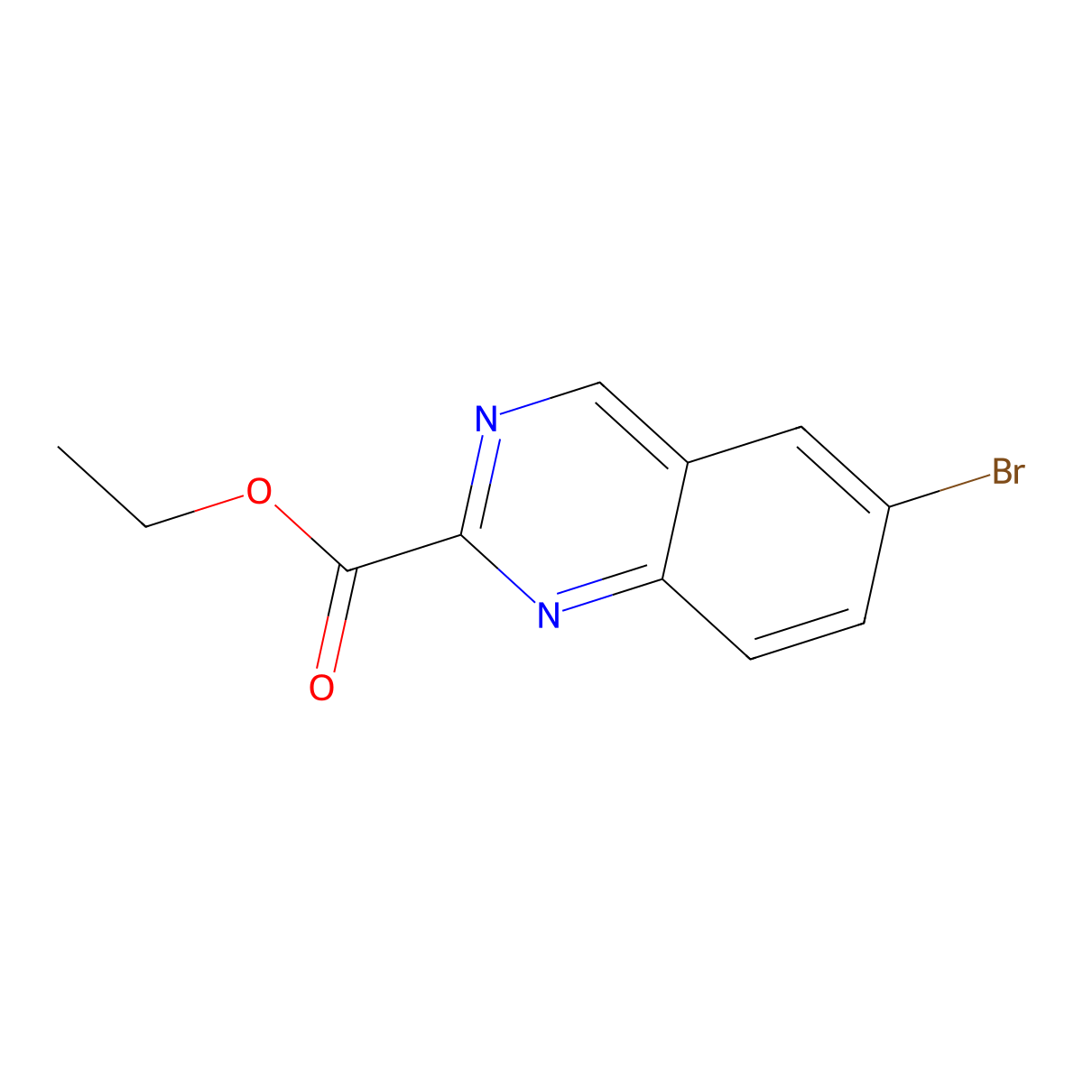 Ethyl 6-bromoquinazoline-2-carboxylate molecular structure, CAS 2090793-10-3