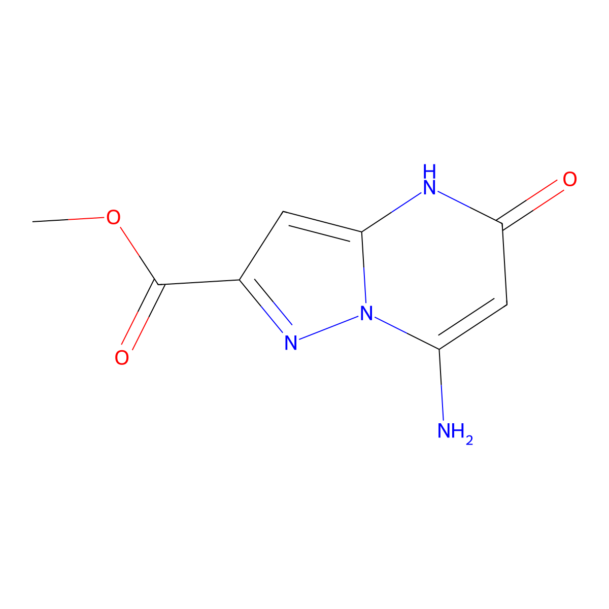 Methyl 7-amino-5-hydroxypyrazolo[1,5-a]pyrimidine-2-carboxylate molecular structure, CAS 2090799-51-0