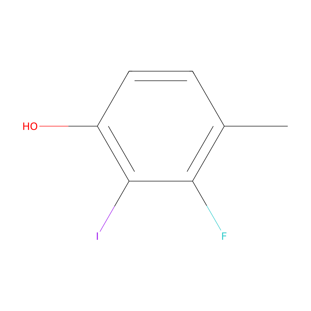 3-Fluoro-2-iodo-4-methylphenol molecular structure, CAS 2090803-21-5