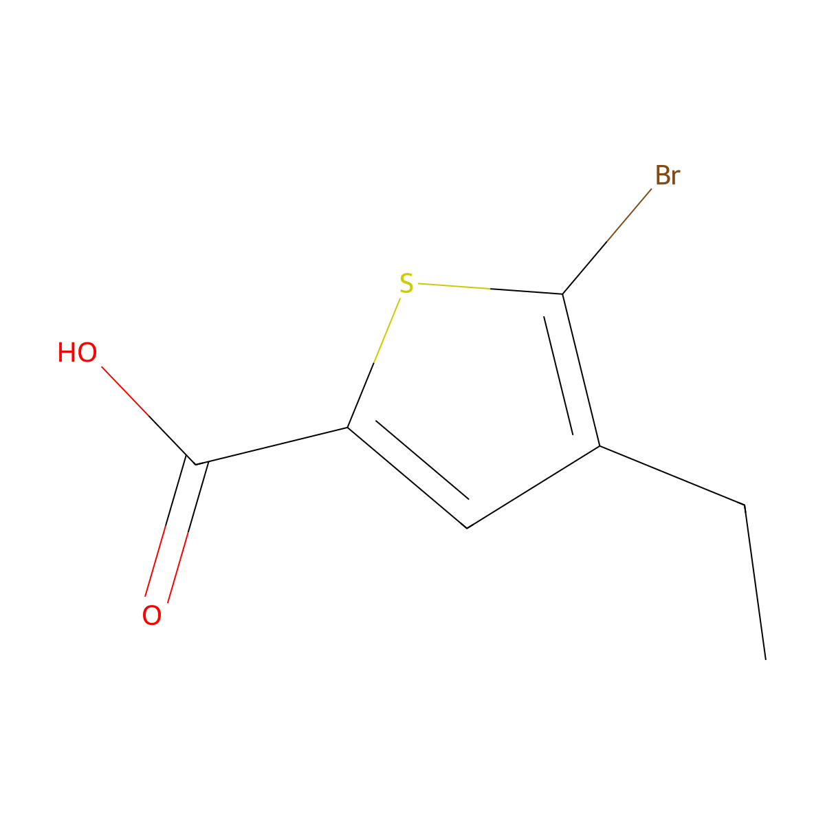 5-Bromo-4-ethylthiophene-2-carboxylic acid molecular structure, CAS 2090804-77-4
