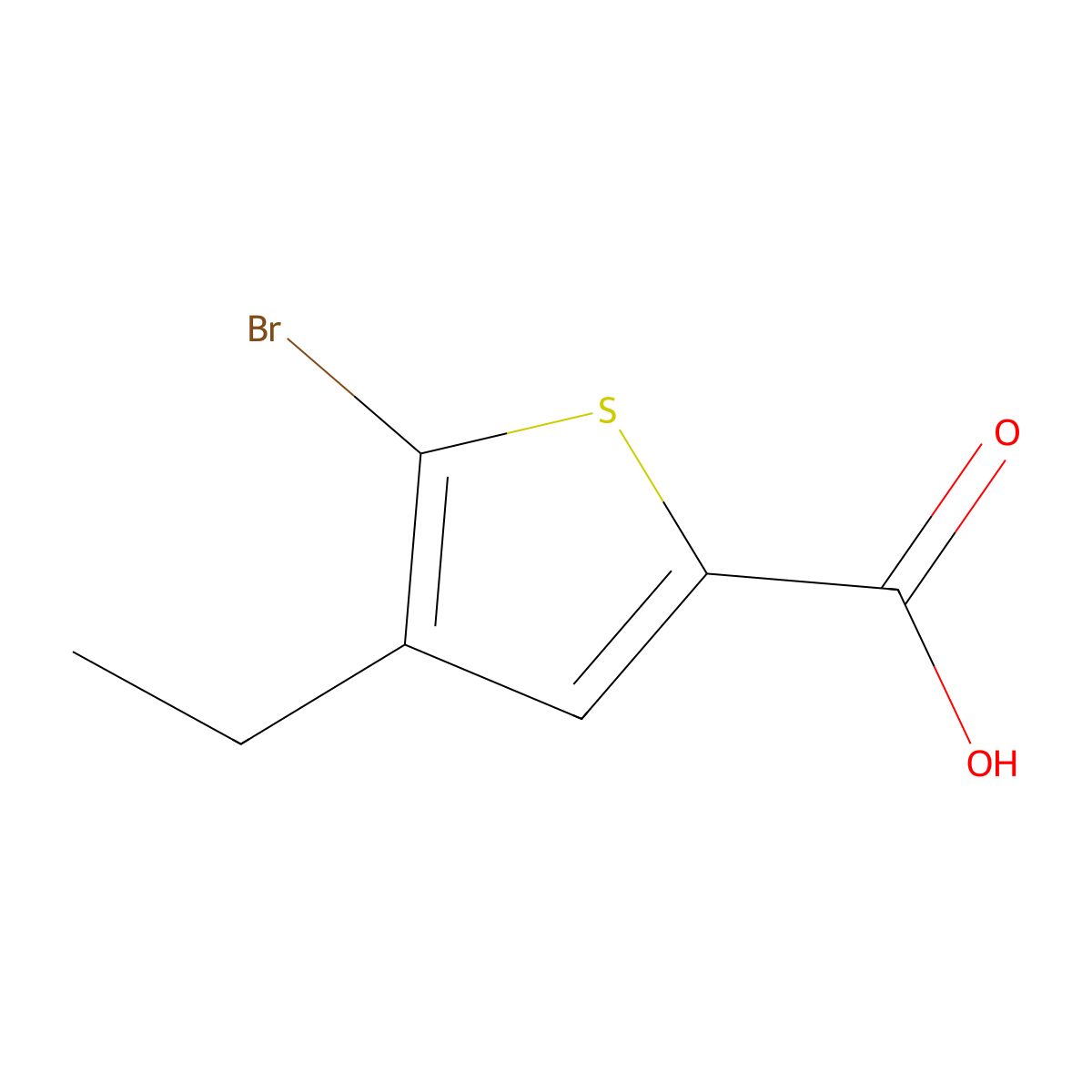 5-Bromo-4-ethylthiophene-2-carboxylic acid molecular structure, CAS 2090804-77-4