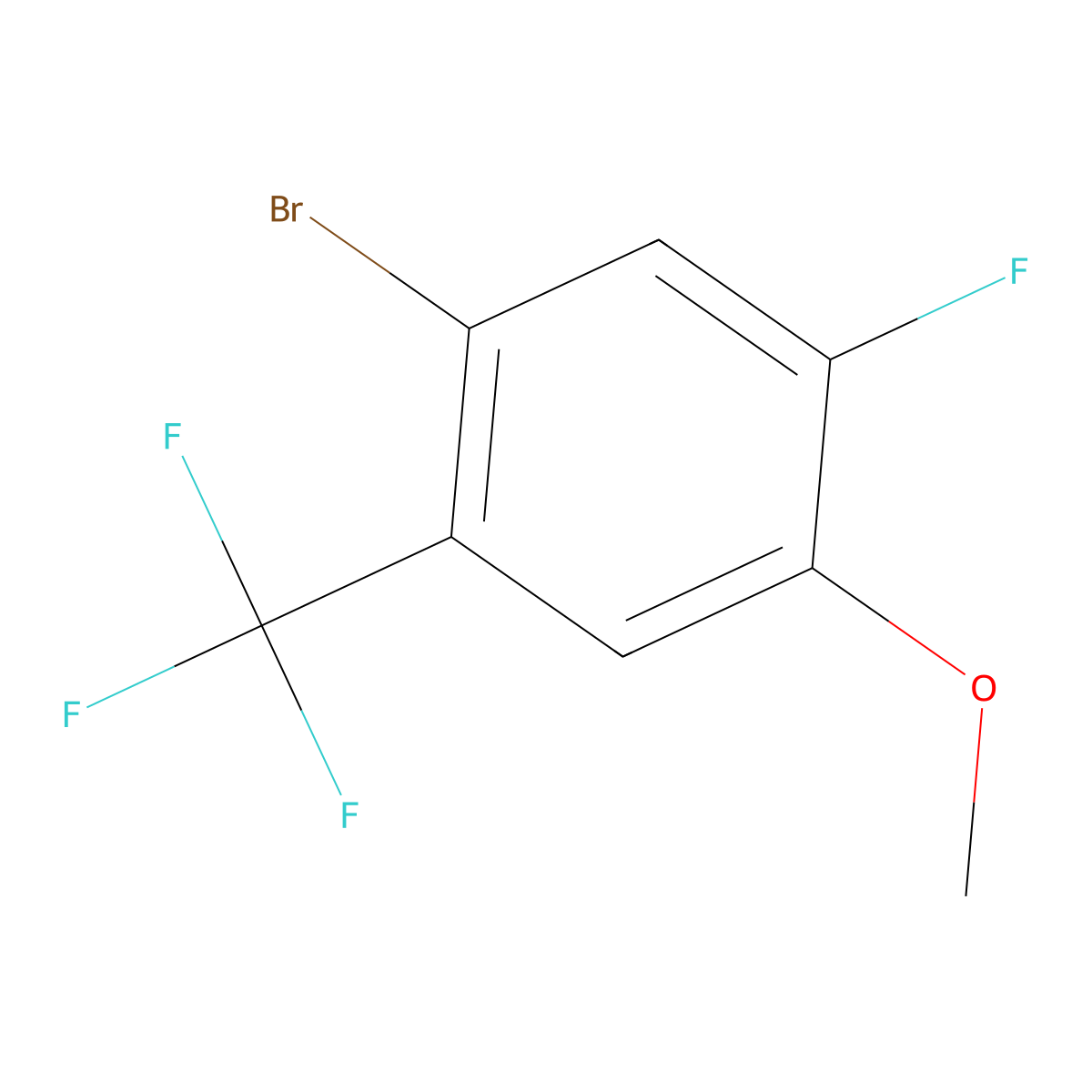 1-Bromo-5-fluoro-4-methoxy-2-(trifluoromethyl)benzene molecular structure, CAS 2090805-17-5