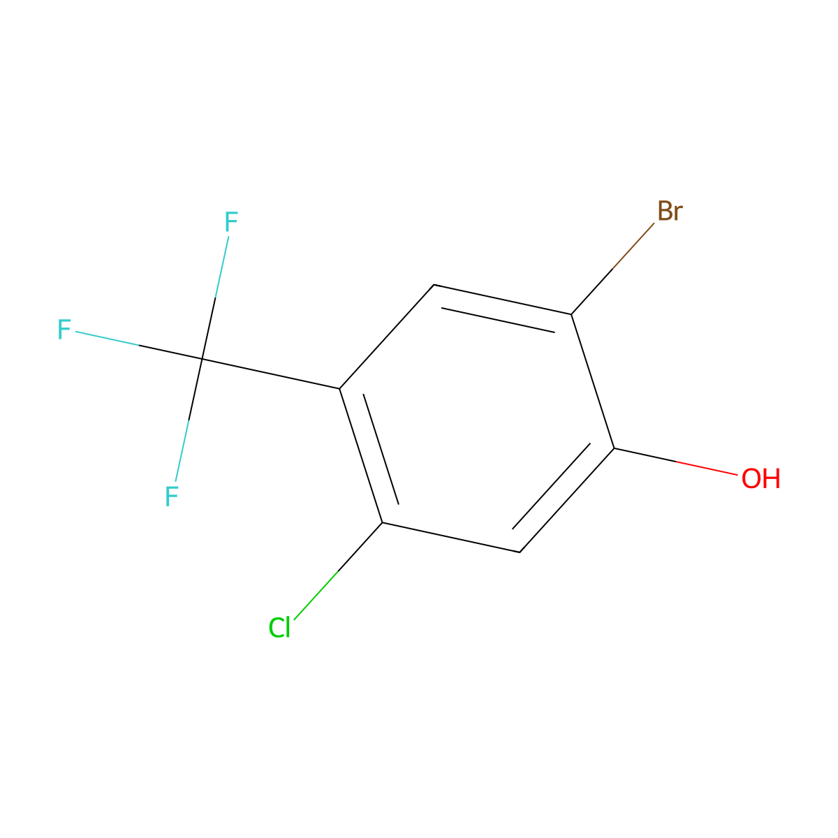 2-Bromo-5-chloro-4-trifluoromethyl-phenol molecular structure, CAS 2090806-54-3
