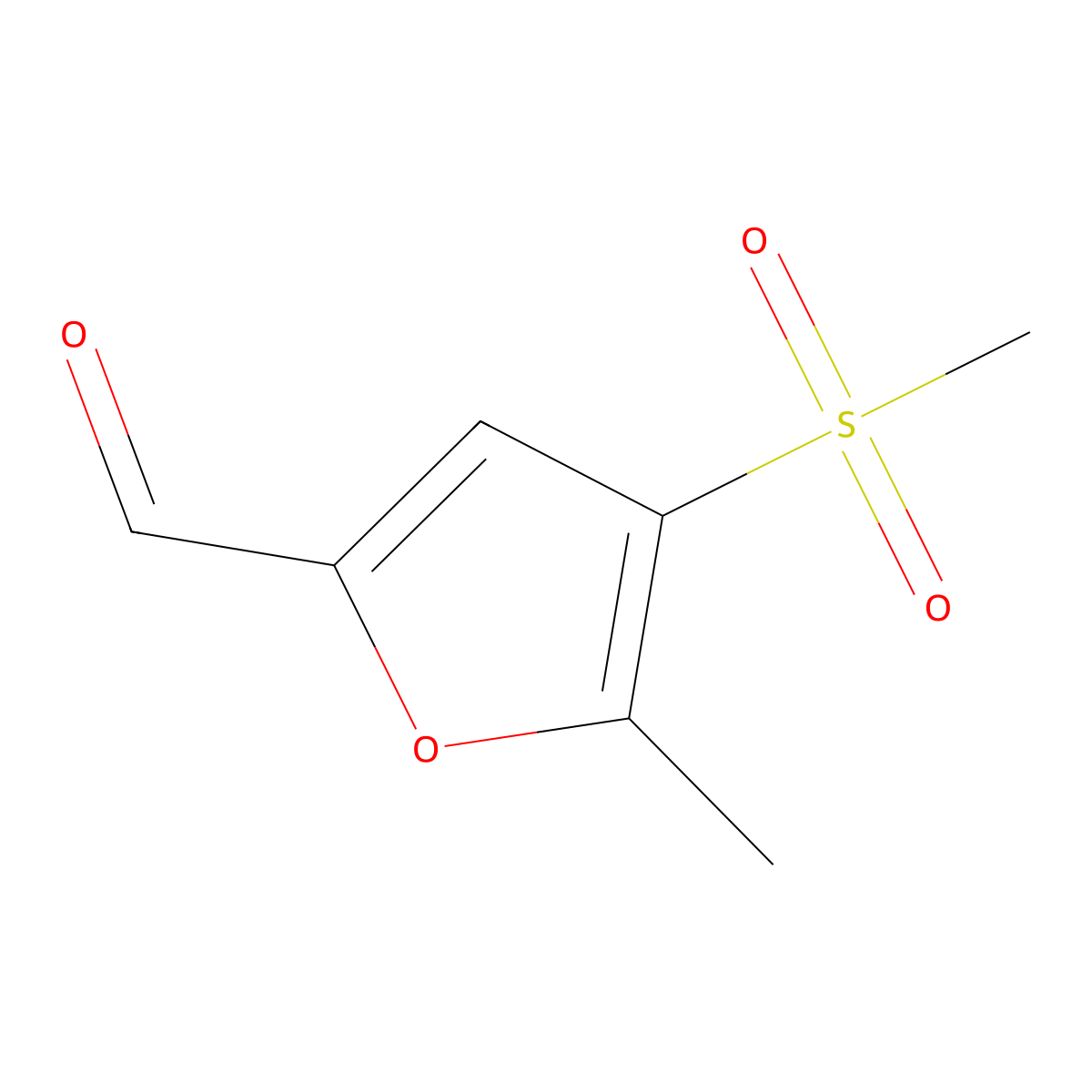 4-Methanesulfonyl-5-methylfuran-2-carbaldehyde molecular structure, CAS 2090813-96-8