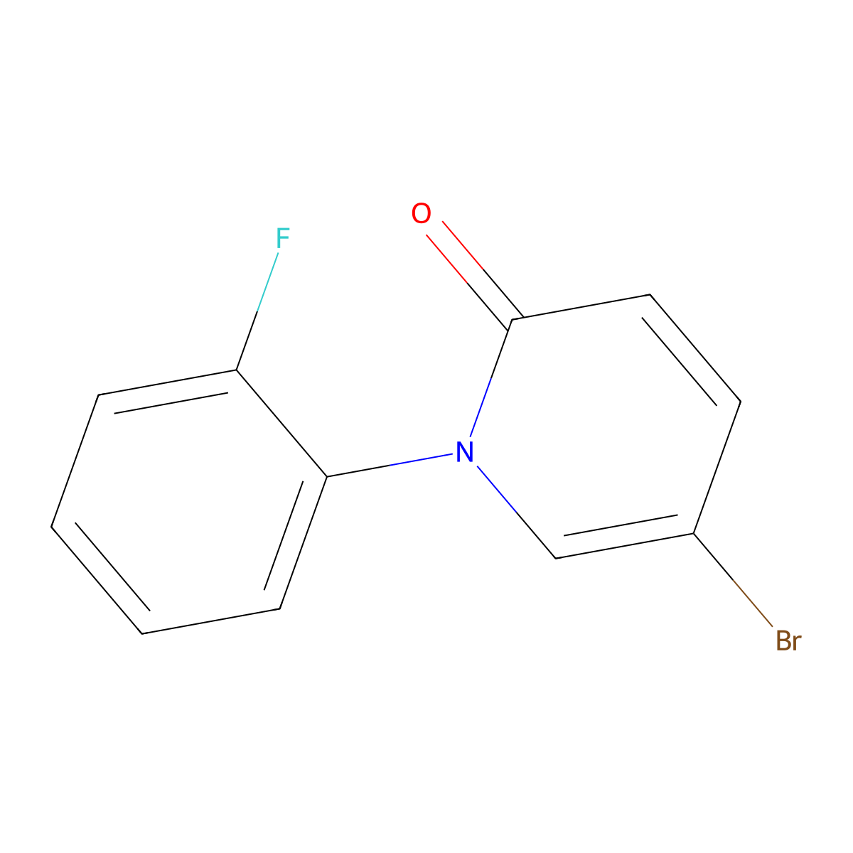 5-Bromo-1-(2-fluorophenyl)pyridin-2(1H)-one molecular structure, CAS 2090819-84-2