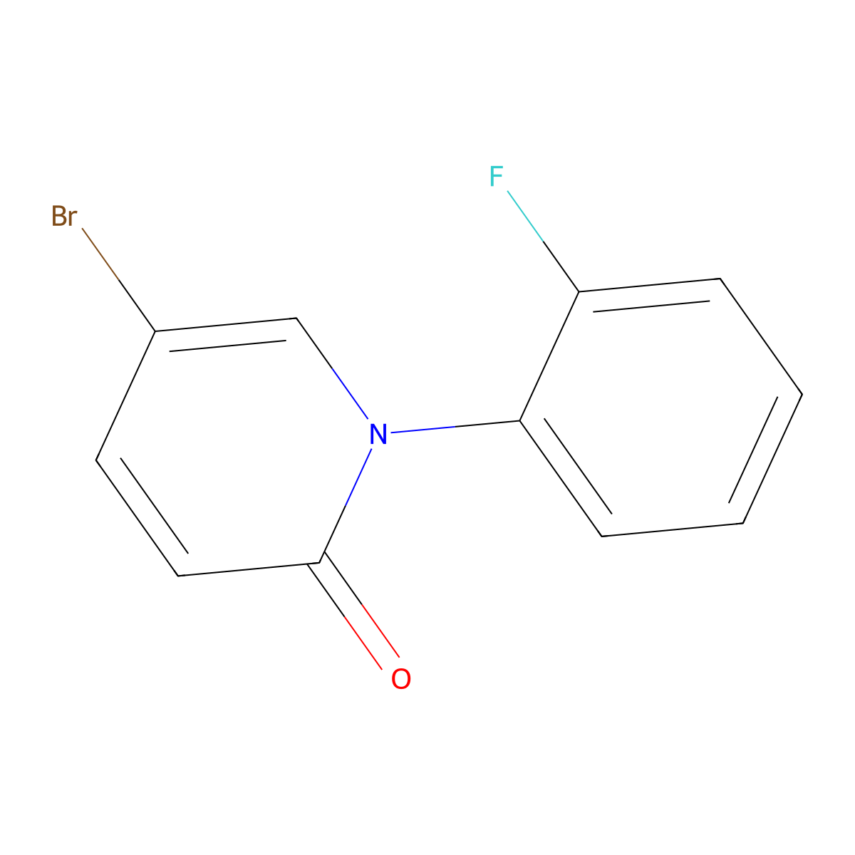 5-Bromo-1-(2-fluorophenyl)pyridin-2(1H)-one molecular structure, CAS 2090819-84-2