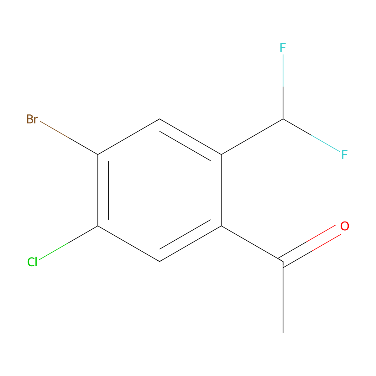 1-[4-Bromo-5-chloro-2-(difluoromethyl)phenyl]ethanone molecular structure, CAS 2090822-90-3