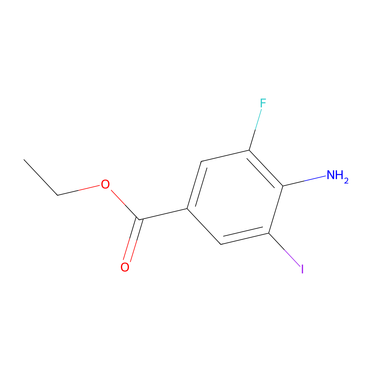 Ethyl 4-amino-3-fluoro-5-iodobenzoate molecular structure, CAS 2090825-35-5