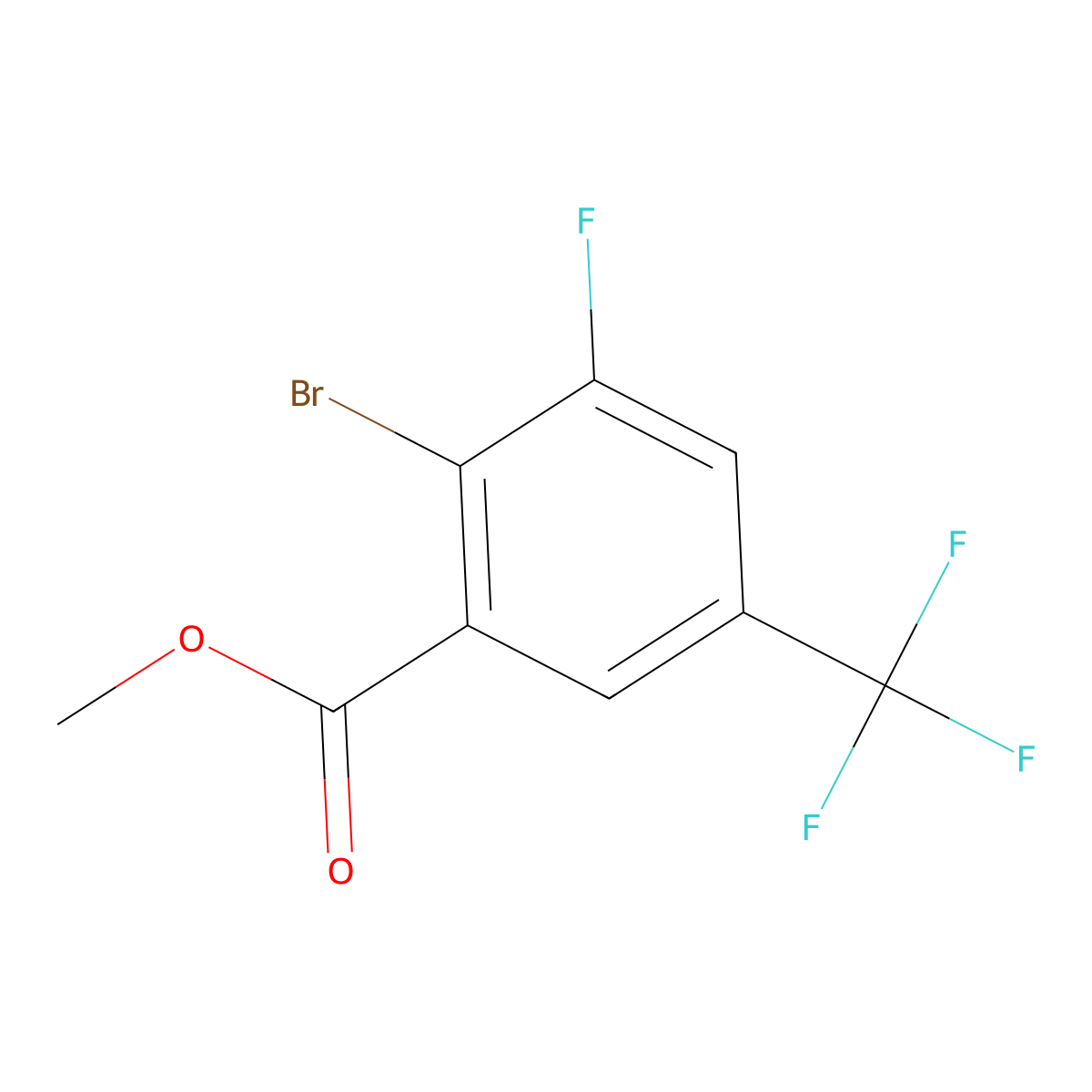 Methyl 2-bromo-3-fluoro-5-(trifluoromethyl)benzoate molecular structure, CAS 2090828-04-7