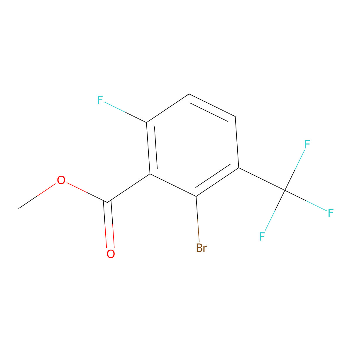 Methyl 2-bromo-6-fluoro-3-(trifluoromethyl)benzoate molecular structure, CAS 2090828-24-1