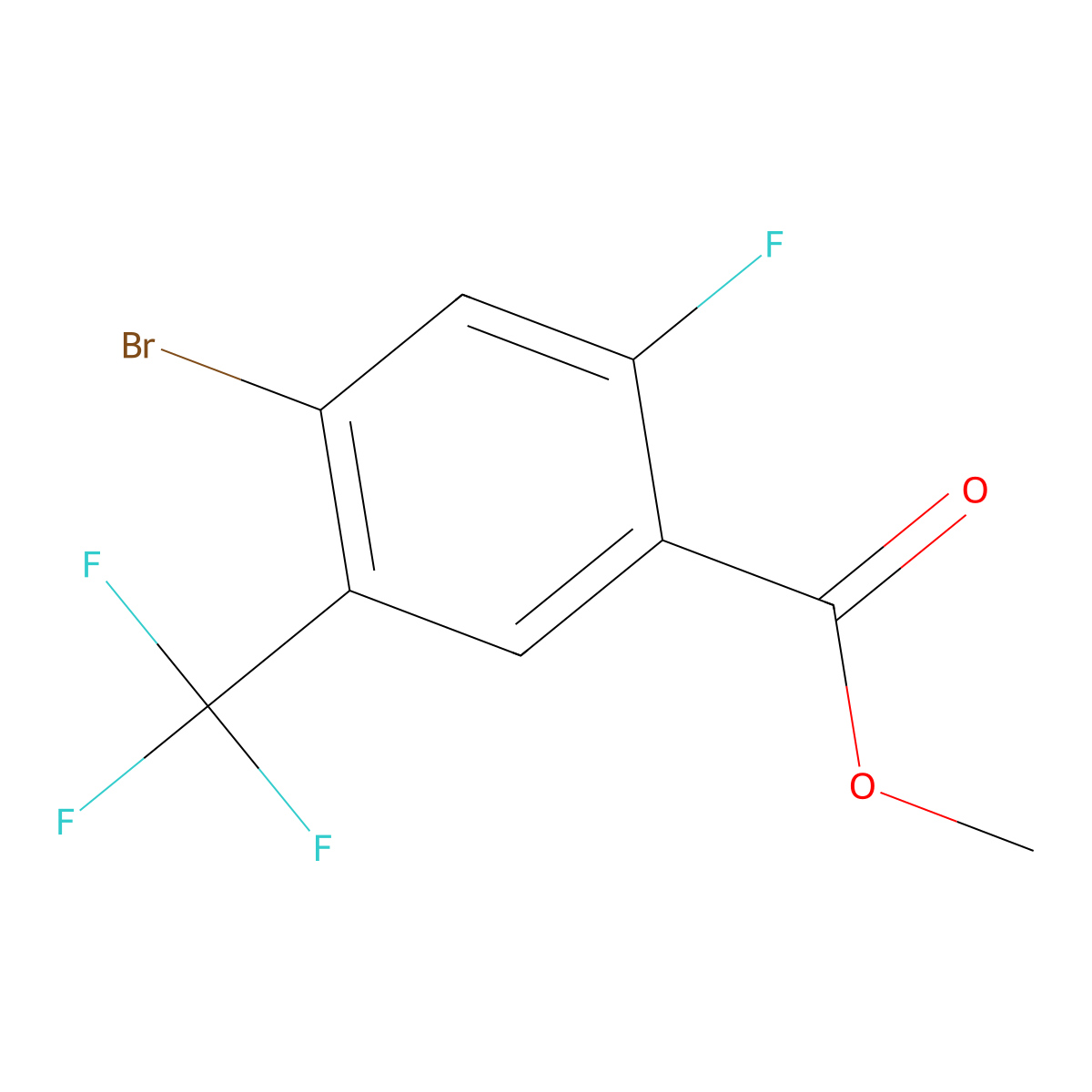 Methyl 4-bromo-2-fluoro-5-(trifluoromethyl)benzoate molecular structure, CAS 2090828-48-9