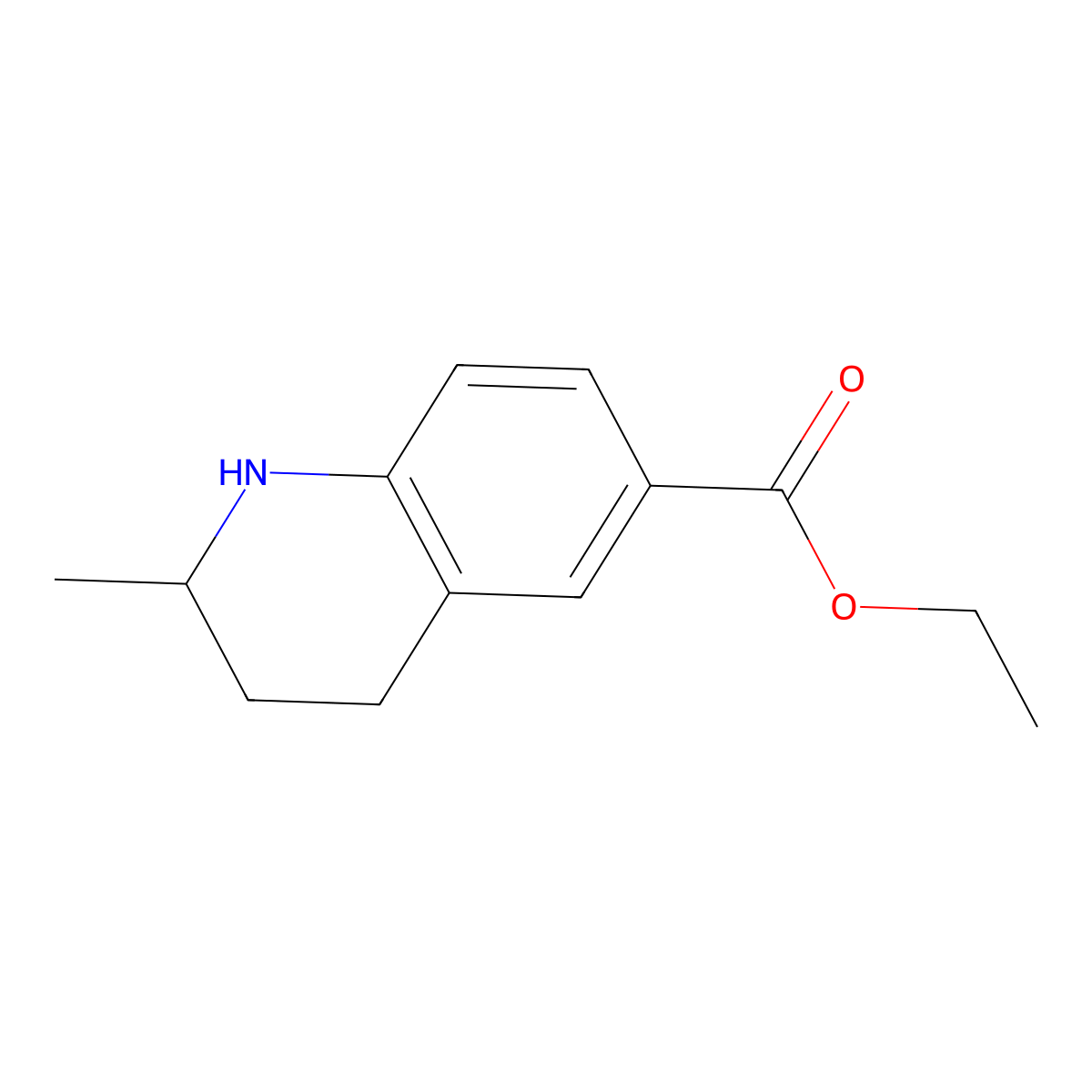 Ethyl 2-methyl-1,2,3,4-tetrahydroquinoline-6-carboxylate molecular structure, CAS 2090836-26-1