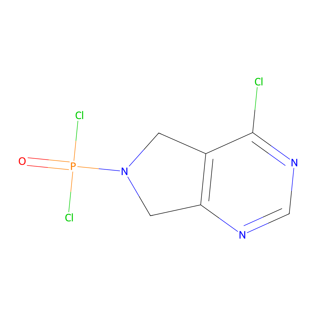 {4-Chloro-5H,6H,7H-pyrrolo[3,4-d]pyrimidin-6-yl}phosphonoyl dichloride molecular structure, CAS 2090838-15-4