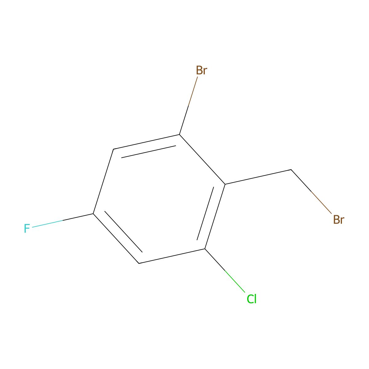 2-Bromo-6-chloro-4-fluorobenzylbromide molecular structure, CAS 2090853-02-2
