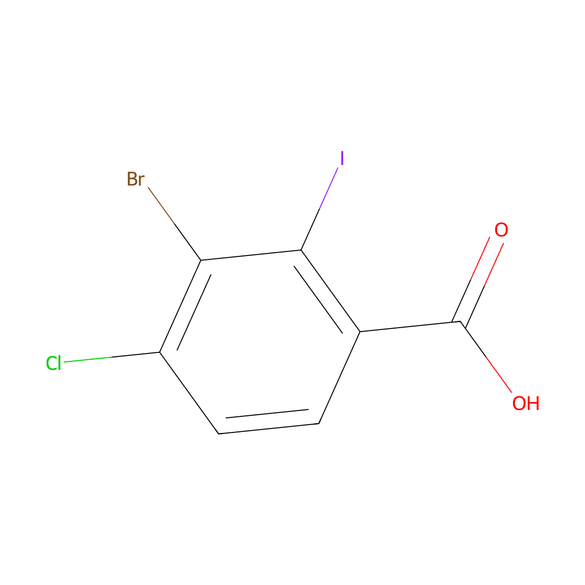 3-Bromo-4-chloro-2-iodobenzoic acid molecular structure, CAS 2090856-21-4