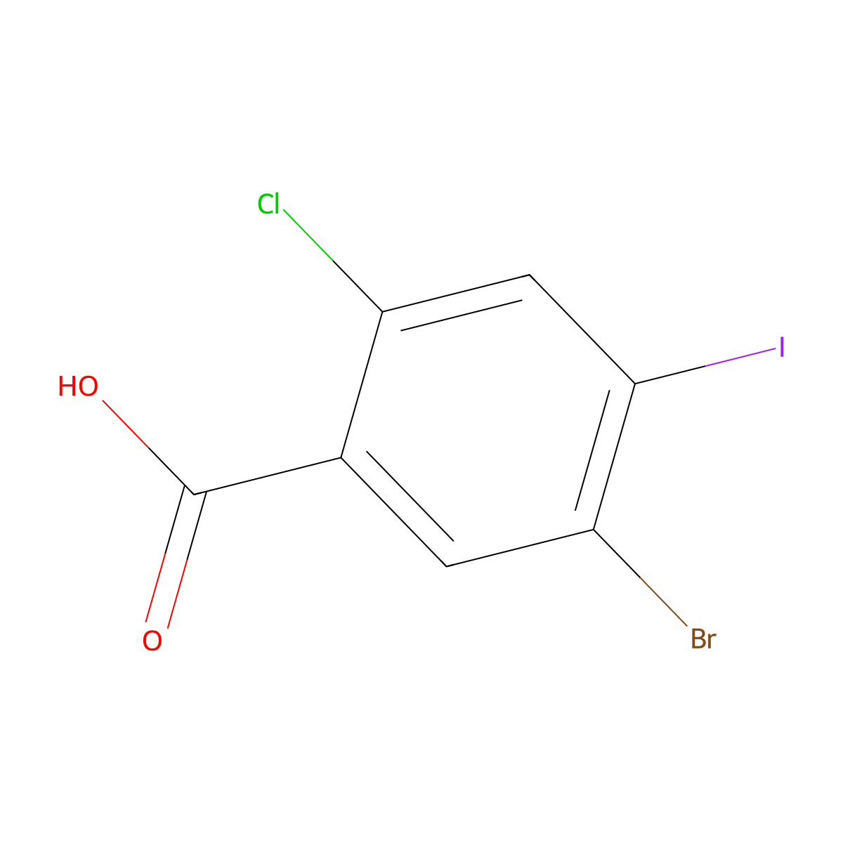 5-Bromo-2-chloro-4-iodobenzoic acid molecular structure, CAS 2090856-25-8