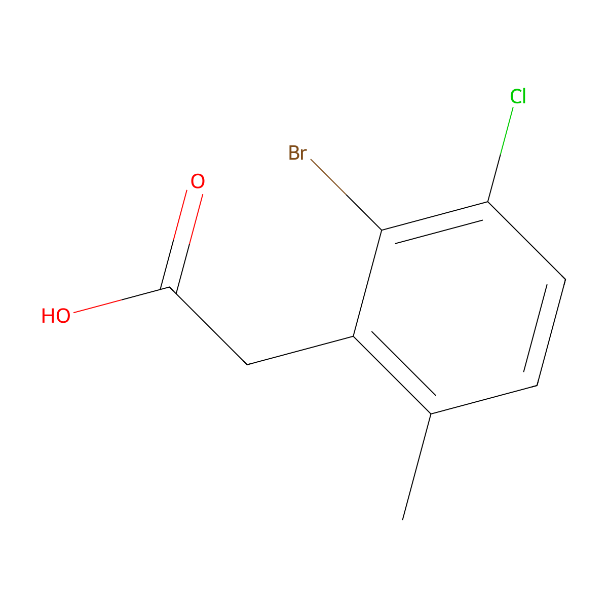 2-(2-Bromo-3-chloro-6-methylphenyl)acetic acid molecular structure, CAS 2090856-64-5
