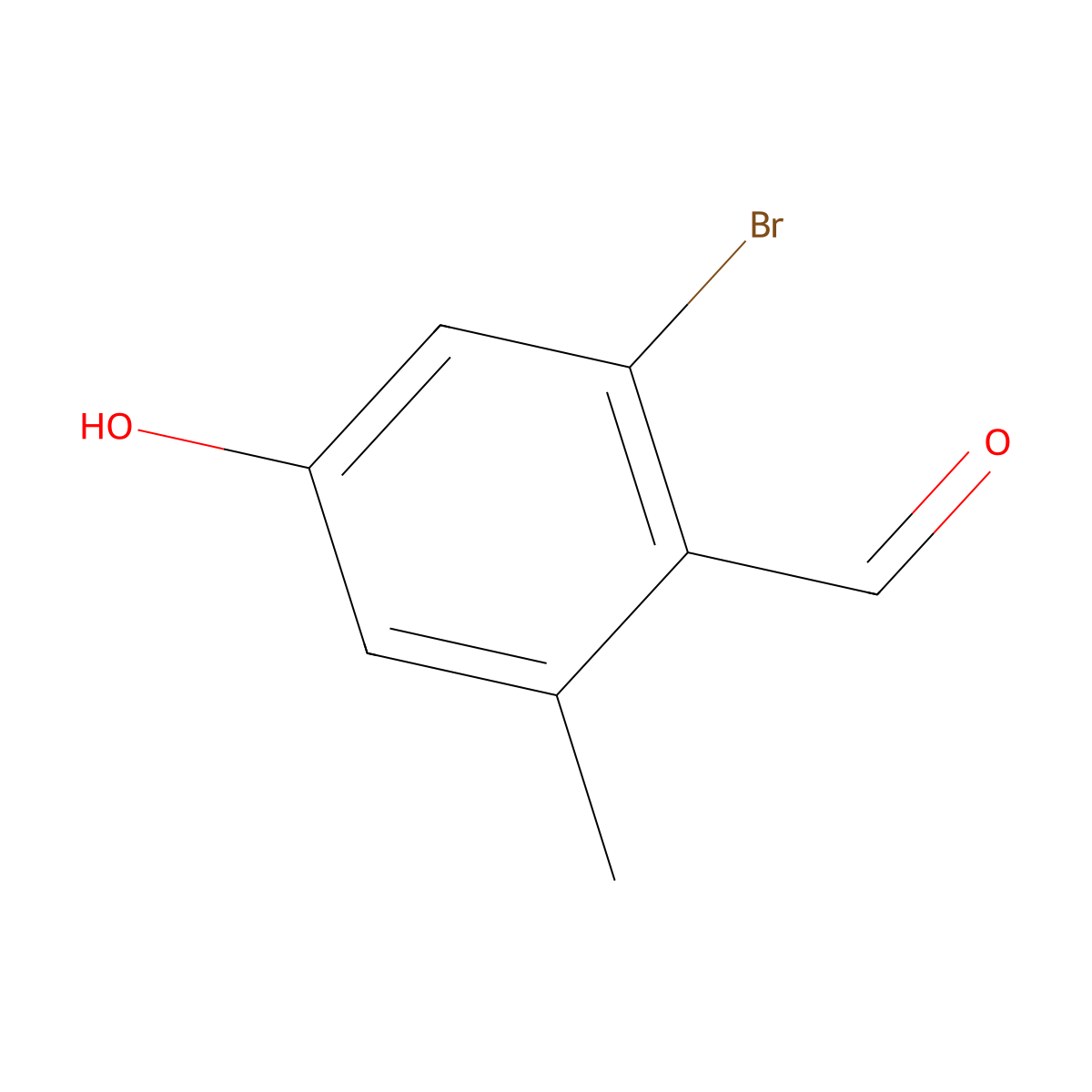 2-Bromo-4-hydroxy-6-methylbenzaldehyde molecular structure, CAS 2090857-33-1
