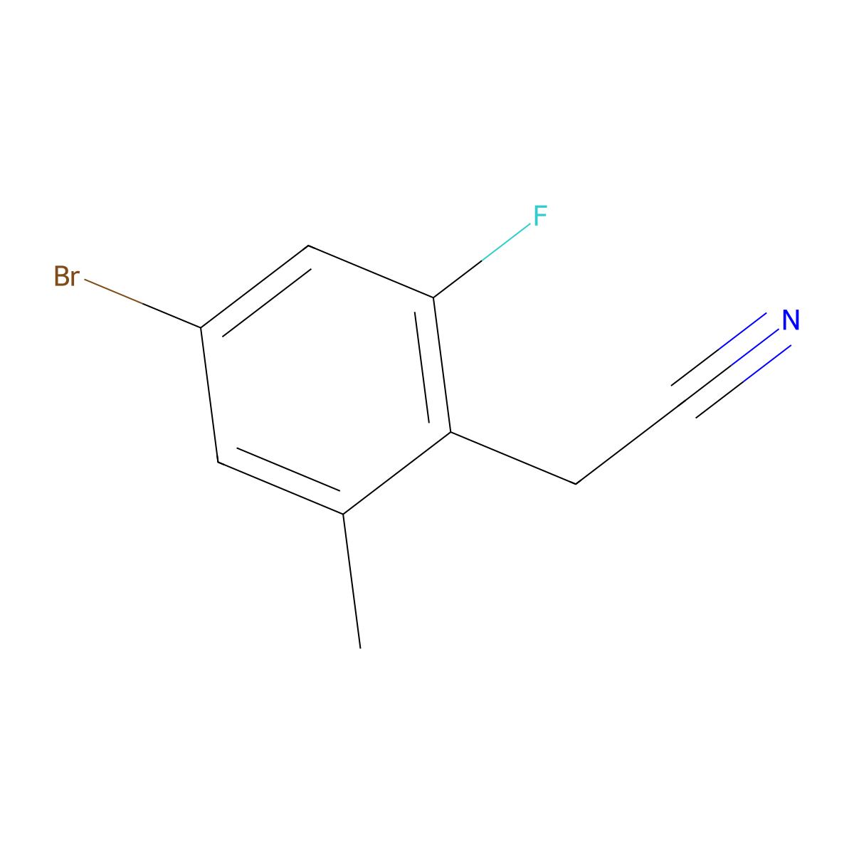 2-(4-Bromo-2-fluoro-6-methylphenyl)acetonitrile molecular structure, CAS 2090858-52-7
