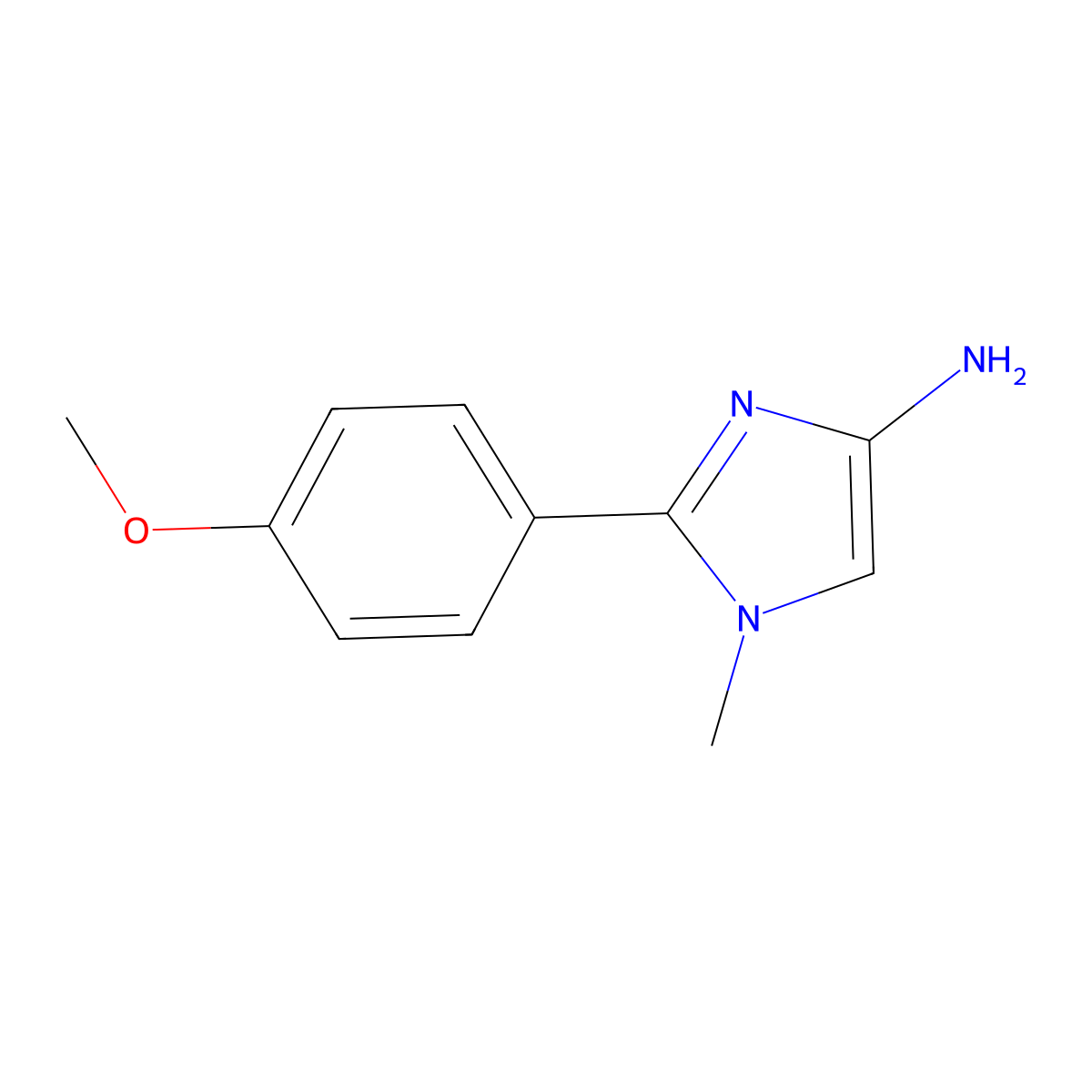 2-(4-methoxyphenyl)-1-methyl-1H-imidazol-4-amine molecular structure, CAS 2090864-38-1