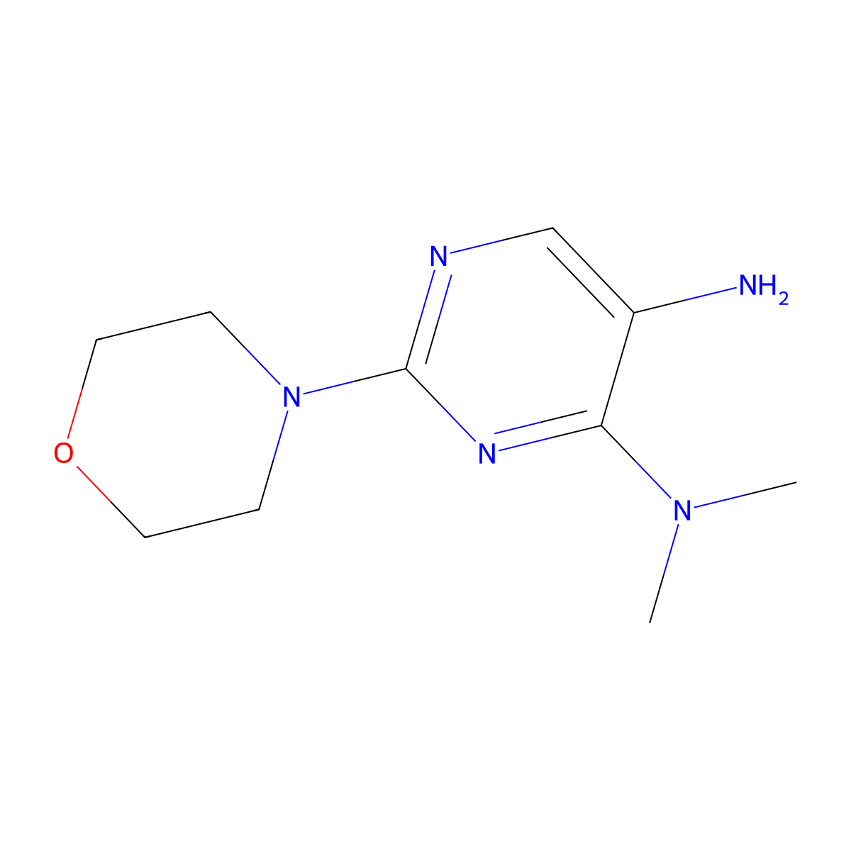 N4,N4-dimethyl-2-(morpholin-4-yl)pyrimidine-4,5-diamine molecular structure, CAS 2090867-03-9