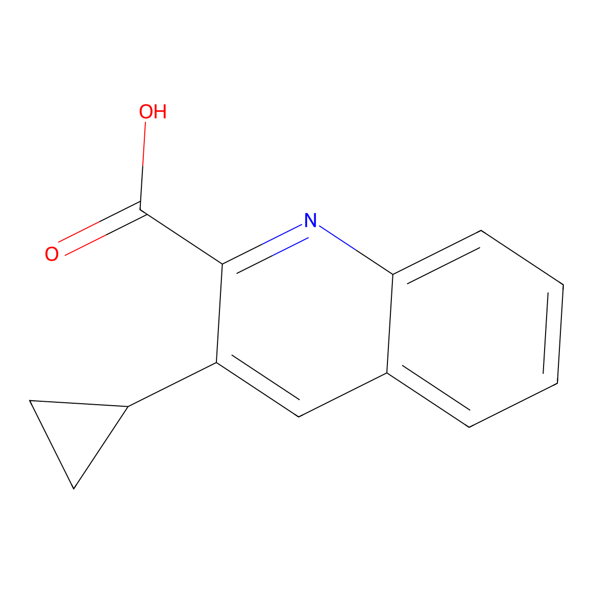 3-Cyclopropylquinoline-2-carboxylic acid molecular structure, CAS 2090867-05-1