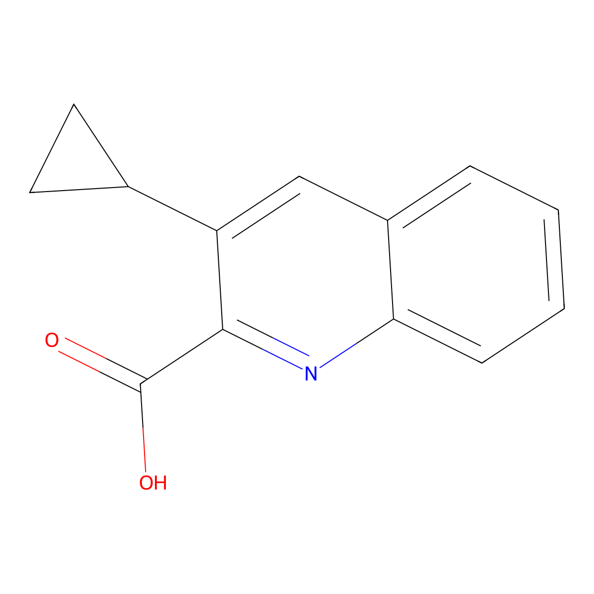 3-Cyclopropylquinoline-2-carboxylic acid molecular structure, CAS 2090867-05-1