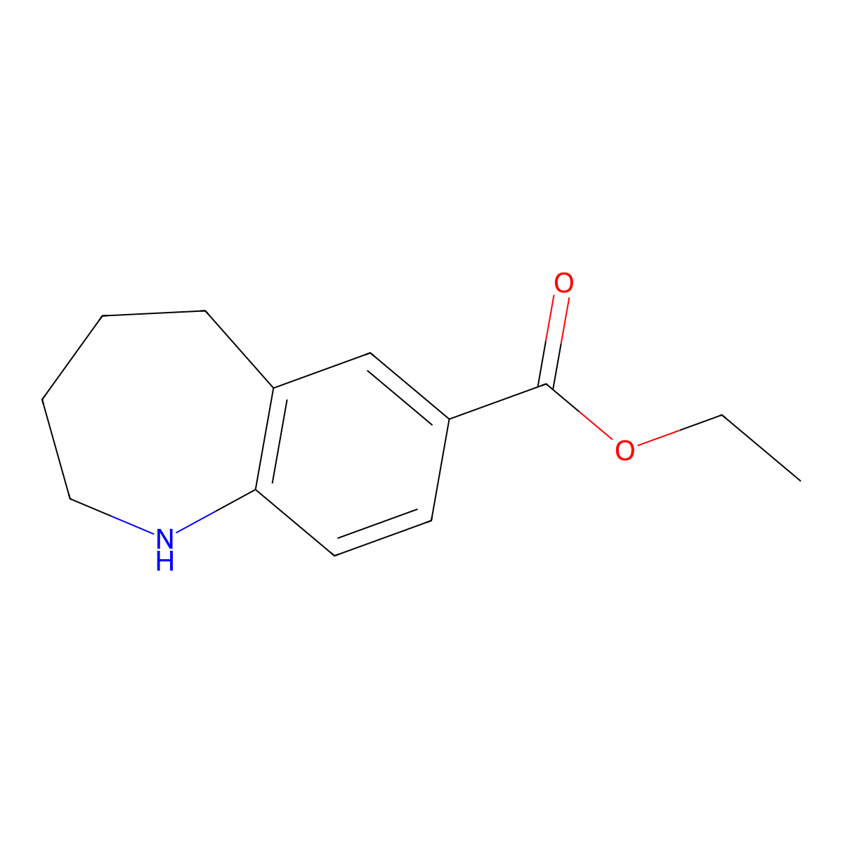 Ethyl 2,3,4,5-tetrahydro-1H-1-benzazepine-7-carboxylate molecular structure, CAS 2090867-78-8