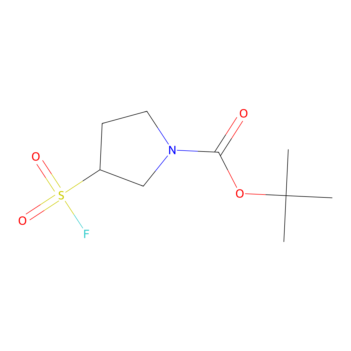 Tert-butyl 3-(fluorosulfonyl)pyrrolidine-1-carboxylate molecular structure, CAS 2090868-07-6