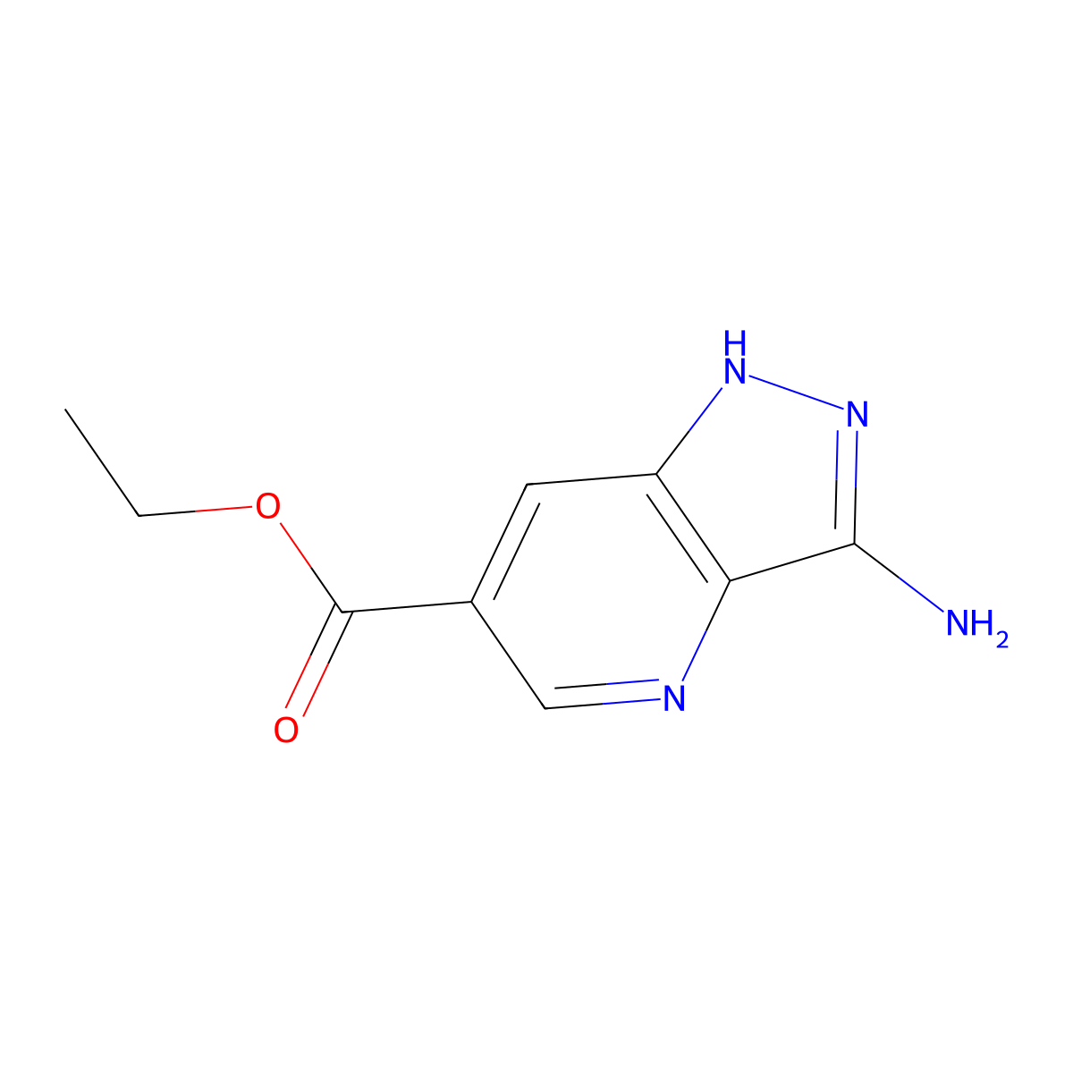 ethyl 3-amino-1H-pyrazolo[4,3-b]pyridine-6-carboxylate molecular structure, CAS 2090871-19-3