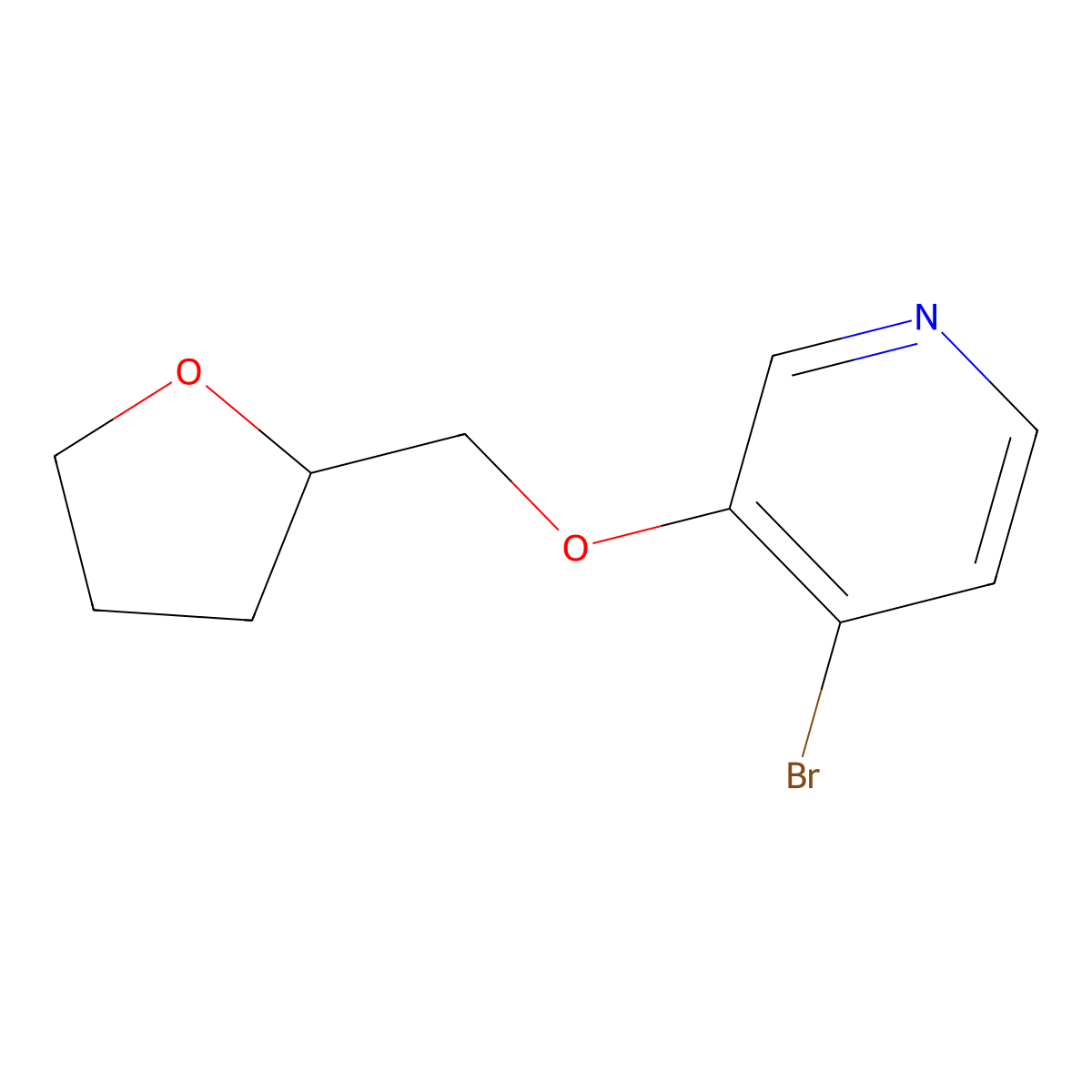 4-Bromo-3-((tetrahydrofuran-2-yl)methoxy)pyridine molecular structure, CAS 2090871-23-9