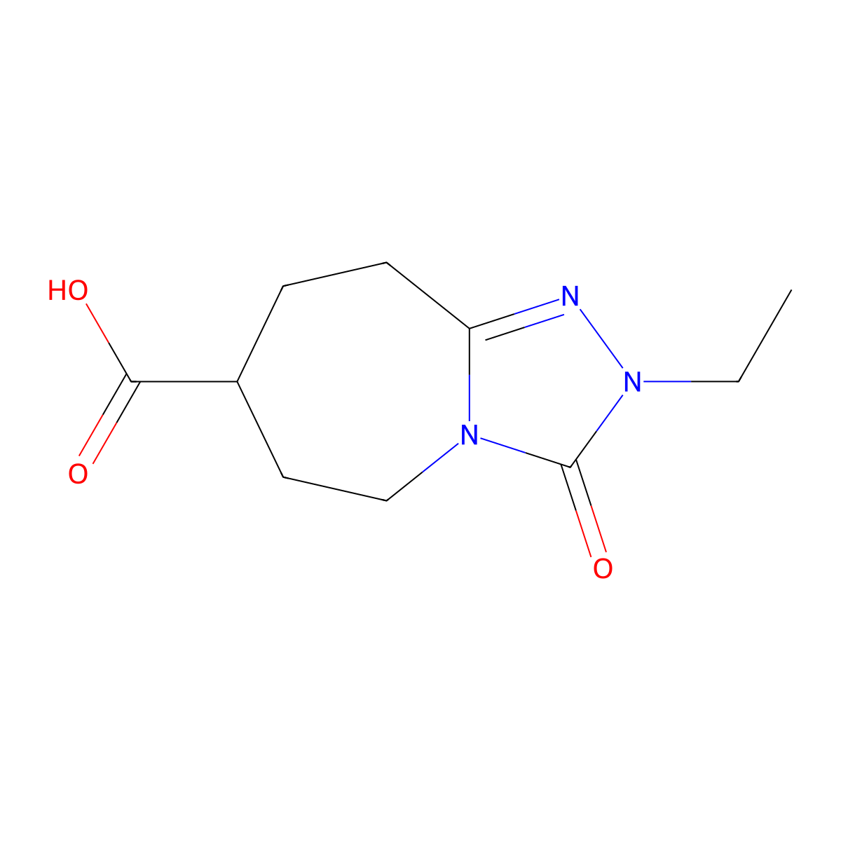 2-ethyl-3-oxo-2,5,6,7,8,9-hexahydro-3H-[1,2,4]triazolo[4,3-a]azepine-7-carboxylic acid molecular structure, CAS 2090872-44-7