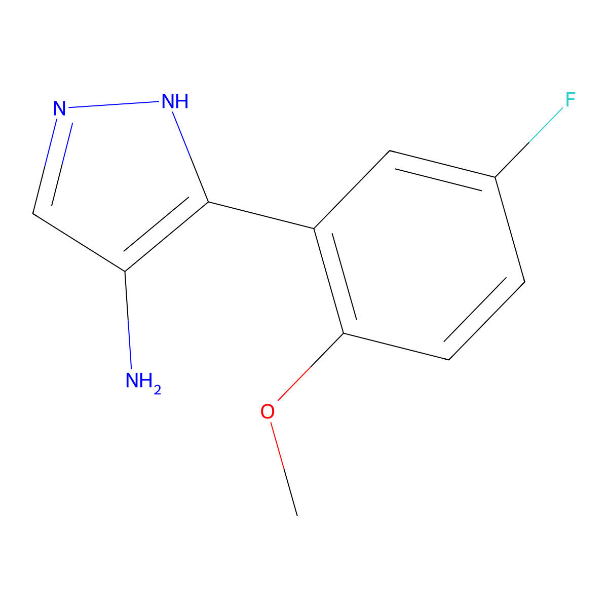 5-(5-Fluoro-2-methoxyphenyl)-1h-pyrazol-4-amine molecular structure, CAS 2090872-78-7